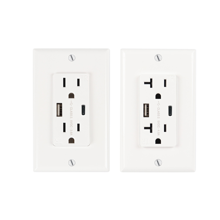 China 20A Wall Outlet with USB C and A manufacturers, 20A Wall Outlet